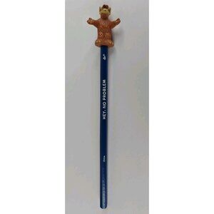 Vintage Russ Berrie Wood Pencil Alf Topper Hey No Problem 1980's Blue No. 2